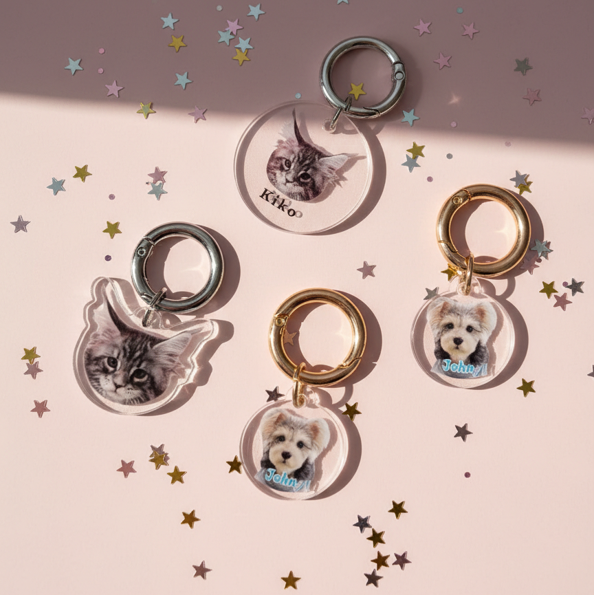 Custom Acrylic Pet ID Tag with Photo