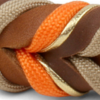 Hand-Braided Leather Dog Collar - Orange Tan