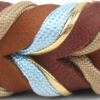 Hand-Braided Leather Dog Collar - Sky Blue Tan
