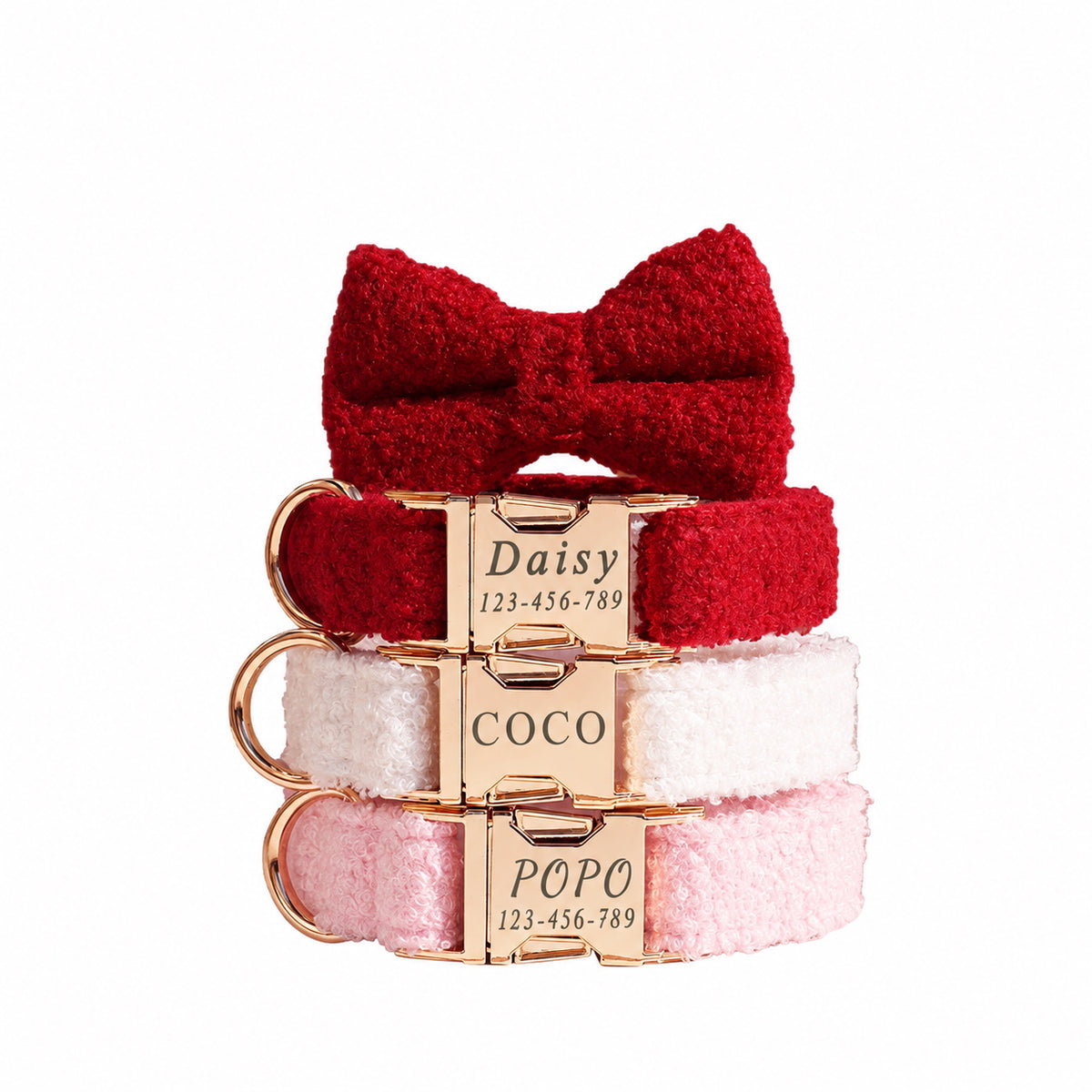 Blush Pink Teddy Fleece Dog Harness Set